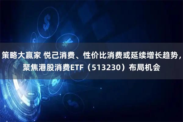 策略大赢家 悦己消费、性价比消费或延续增长趋势，聚焦港股消费ETF（513230）布局机会